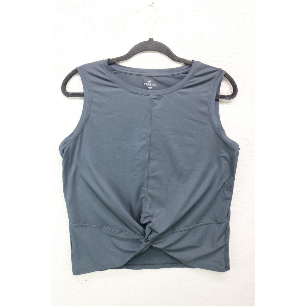 Freely Activewear Sleeveless Gathered Front Tank Top-Large-Athleisure-Workout